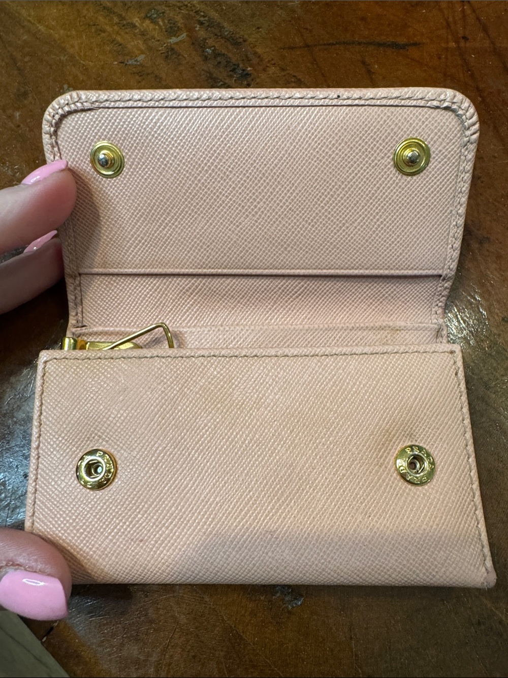PRADA Pink Saffiano Bow Wallet - Picture 8 of 11